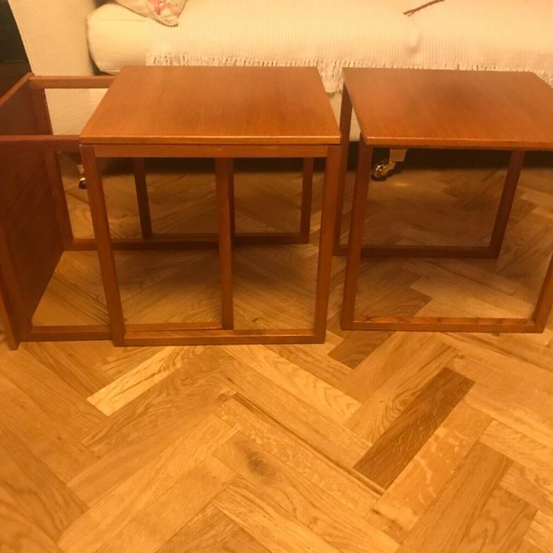 Kai Kristiansen cube coffee table set, in good condition. Teak 1960 