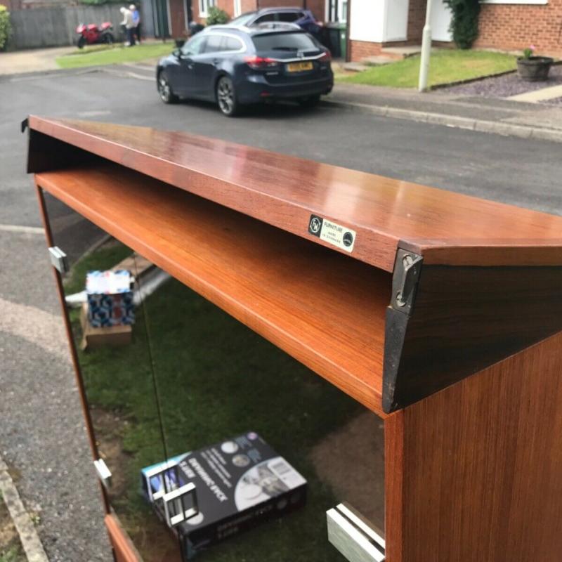 Kai Kristiansen glass /Bar cabinets  plus two shelves/Two metal rails :Teak wood