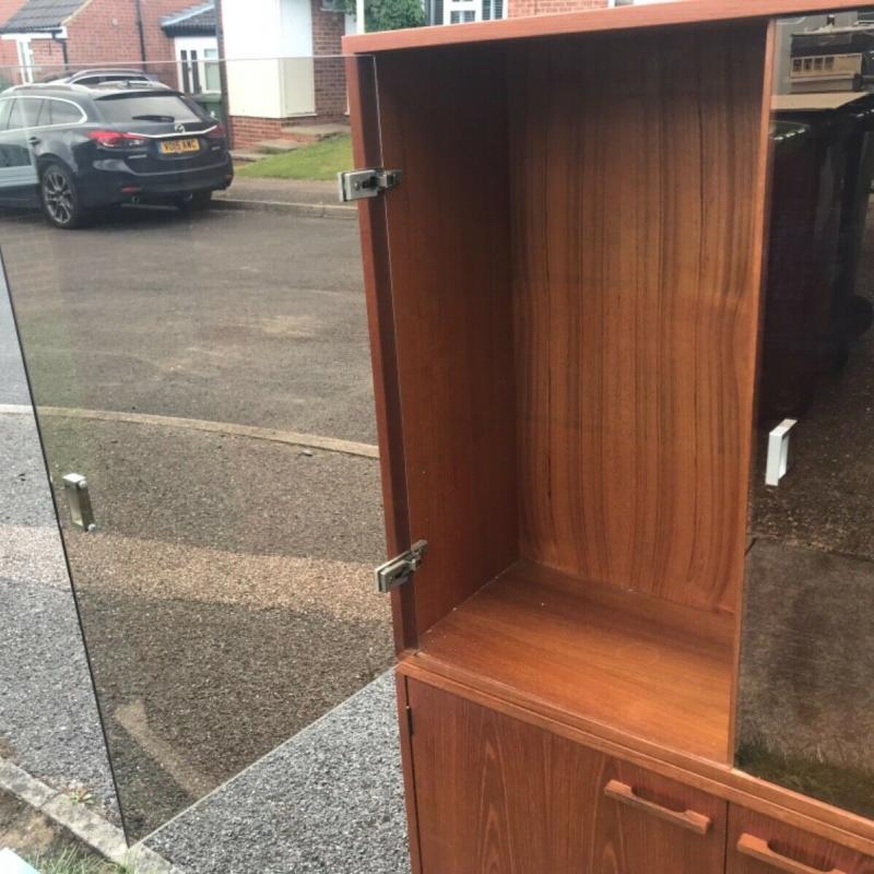 Kai Kristiansen glass /Bar cabinets  plus two shelves/Two metal rails :Teak wood