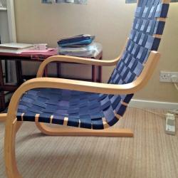 Alvar Aalto Original 406 model chair Blue/Black woven linen canvas 1960 vintage 