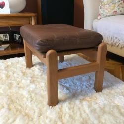 Frem Rojle for Poul Volther foot stool 1950 teak Rare item , original cushion .