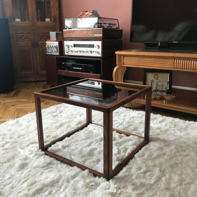 Kai Kristiansen Rosewood  glass cube coffee table 1960 