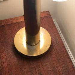 Brass table lamp : Robert Sonneman 5 globe light  brass side table 