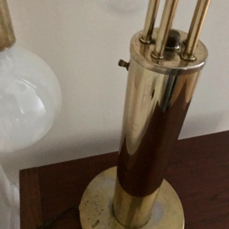 Brass table lamp : Robert Sonneman 5 globe light  brass side table 