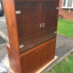 Kai Kristiansen glass /Bar cabinets  plus two shelves/Two metal rails :Teak wood