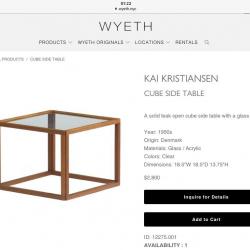 Kai Kristiansen Rosewood  glass cube coffee table 1960 